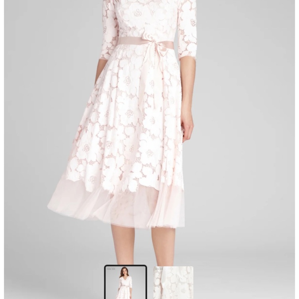 Teri Jon PINK Lace Dress Size 10 NWOT - Picture 3 of 10